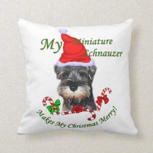 Coussin Noël Schnauzer miniature