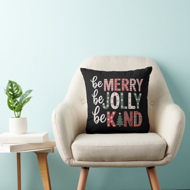 Coussin Noël Sois gentil Enseignant Joyeux Noël Arbre Joll (Chaise)