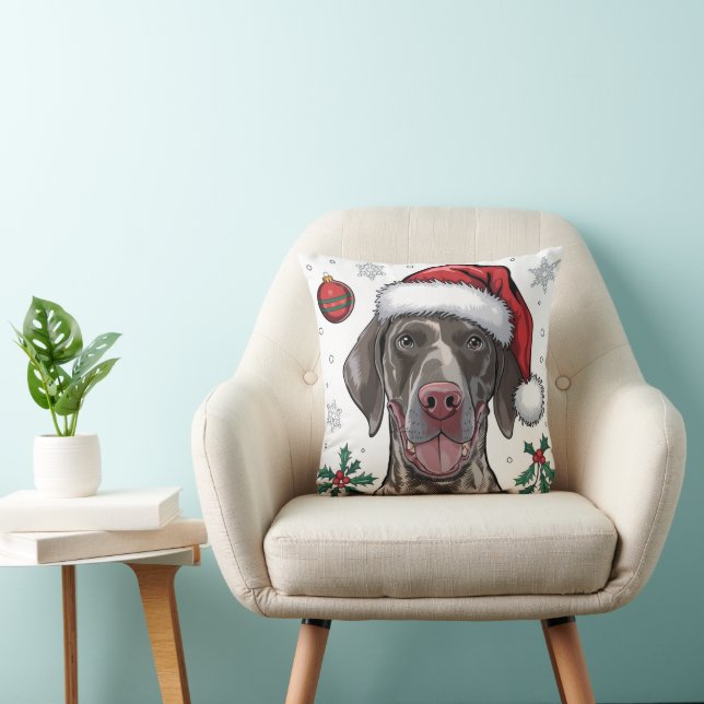 Coussin Noël Vacances Père Noël Pointeur Chien Lance Oreil (Chaise)