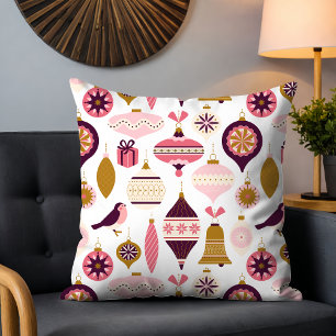 Coussin Noël Vacances Vintage Décorations Rétro Bauble