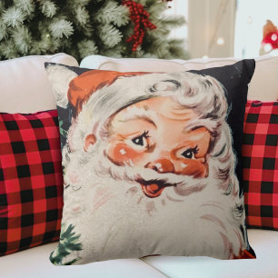 Coussin Noël vintage Retro Jolly Santa Claus