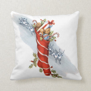 Coussin Noël vintage stockant complètement des jouets