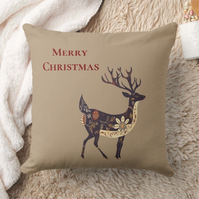 Coussin Noël Whimsical Brown Deer (Couverture)