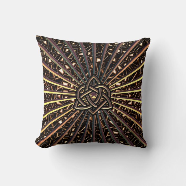 Coussin Noeud celtique de trinité de carreau métallique en (Recto)