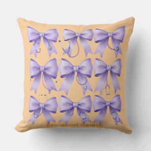 Coussin Nœud Papillon Pastel Lavande pour Infirmière