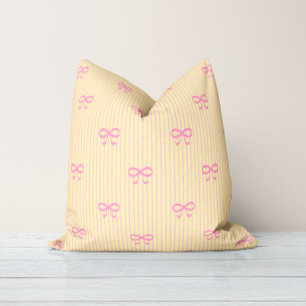 Coussin Nœuds en ruban jaune soleil Balletcore