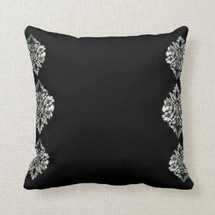 Coussin noir 41 x 41 cm de jet de Siver Damas