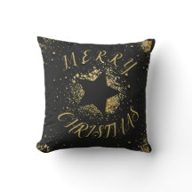 Coussin noir avec Parties scintillant comme Gold P