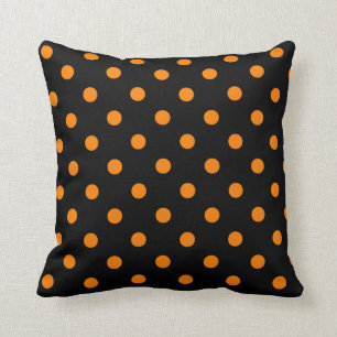 Coussin Noir avec points orange