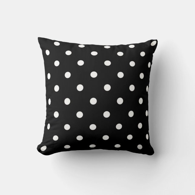 Coussin Noir avec Pois blancs (Recto)