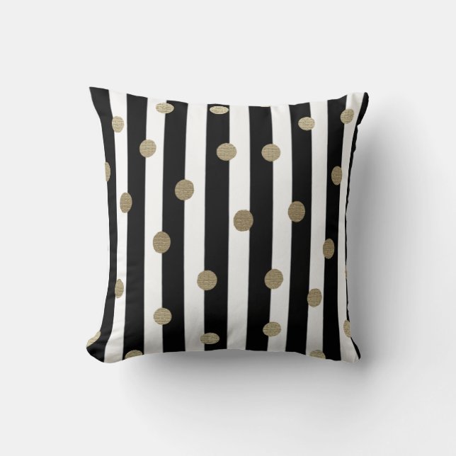 Coussin Noir, Blanc et Or (Recto)