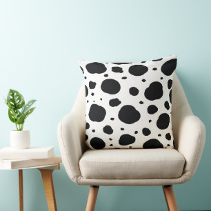 Coussin noir blanc moderne dalmate taches animal motif