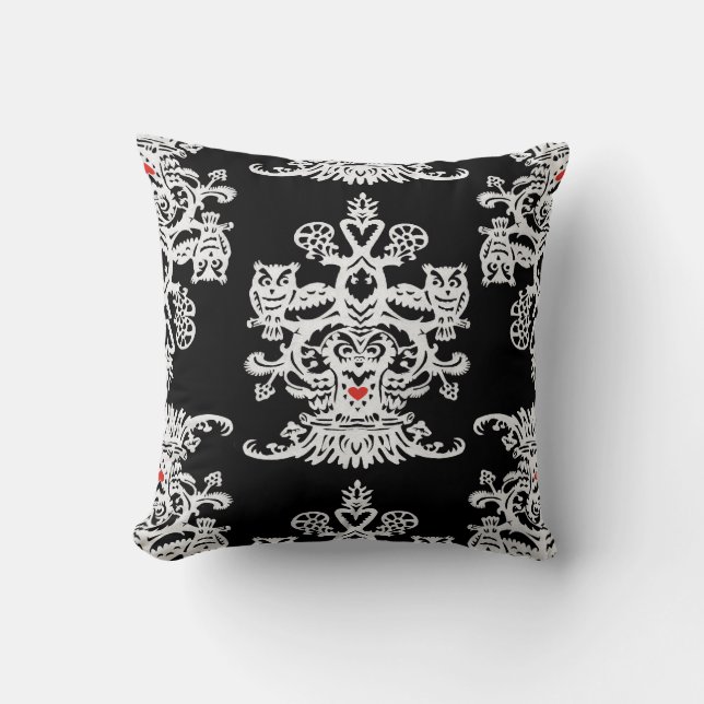Coussin Noir creux du ` s de hibou (Recto)