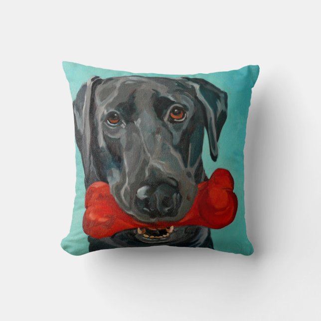 Coussin noir de Labrador (Recto)