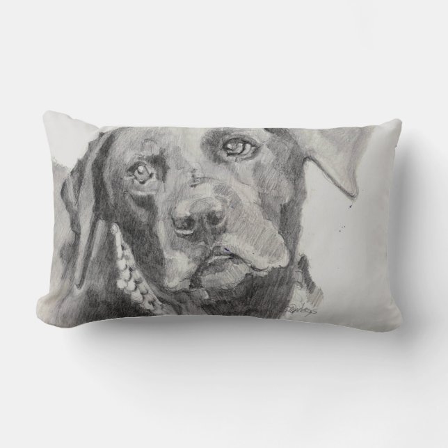 Coussin noir de labrador retriever (Recto)