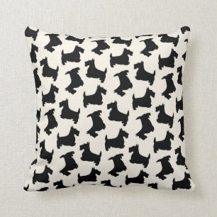 Coussin Noir de motif de chien de Scottie de Terrier