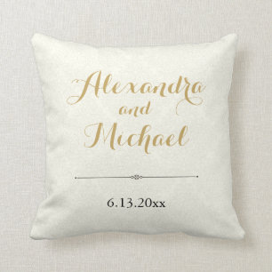 Coussin Noir en ivoire élégant classique mariage damassé