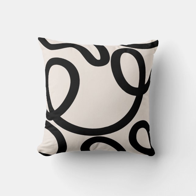 Coussin Noir et blanc Abstrait (Recto)