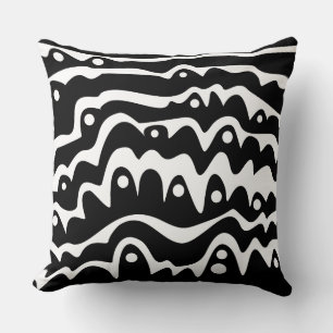 Coussin Noir et blanc Abstrait