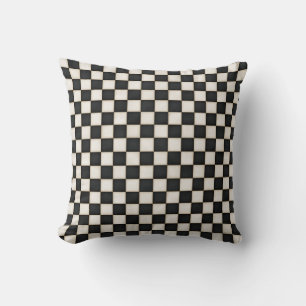 Coussin Noir et blanc antique À damiers