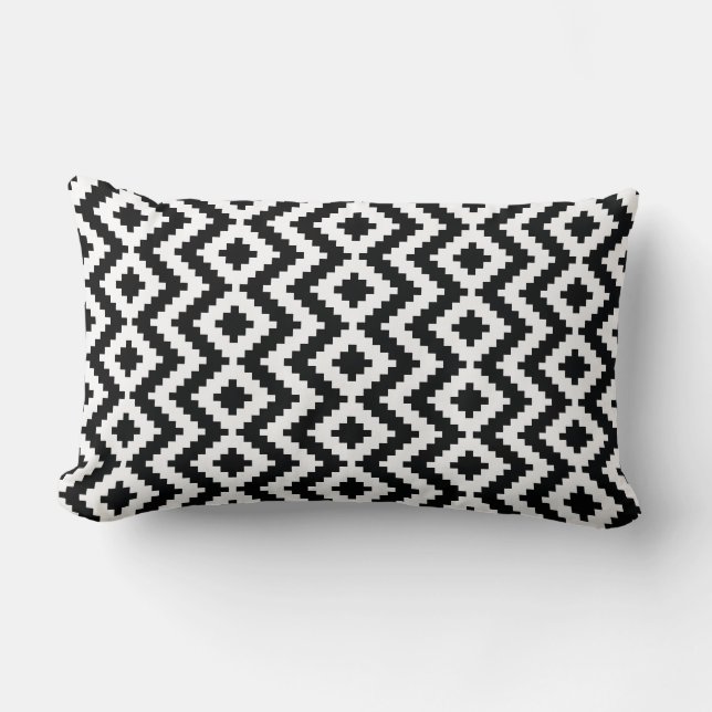 Coussin noir et blanc de Kilim (Recto)