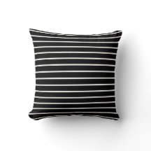 Coussin noir et blanc de rayures