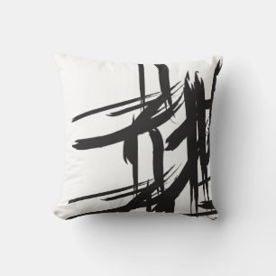 Coussin Noir et blanc, décoratif, résumé