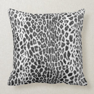 Coussin Noir et blanc - poster de animal de Faux de