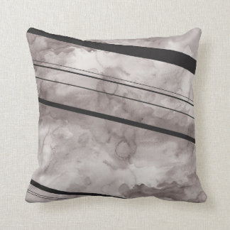 Coussin noir et gris de rayure d'aquarelle