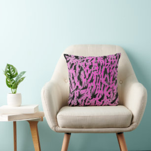 Coussin Noir et rose du néon funky