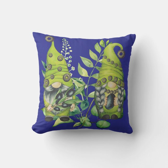 Coussin noir Gnome Olive (Recto)