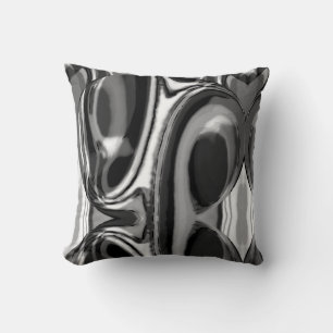 Coussin Noir gris blanc Grands cercles Art moderne Abstrai