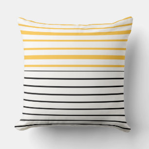 Coussin Noir Jaune Et Blanc Gratté