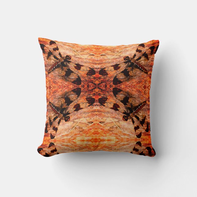 Coussin Noir, orange, marron motif dos solide (Recto)
