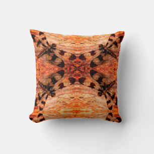Coussin Noir, orange, marron motif dos solide