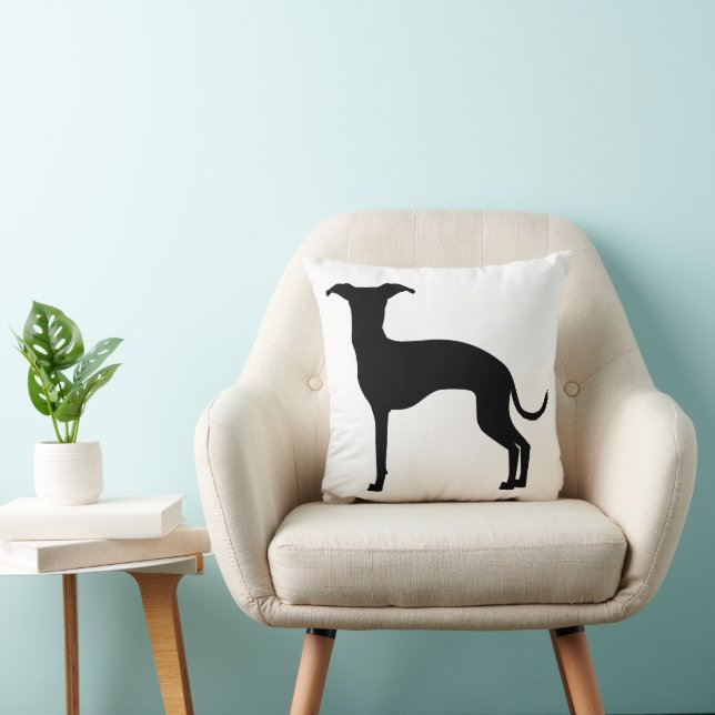 Coussin Noir (Ou Votre Couleur) Italien Gris Silhouette (Chaise)