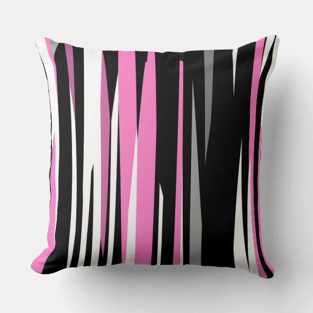 Coussin Noir rose et blanc Abstrait (Recto)
