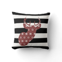 Noir rouge moderne de cerfs communs de neige +