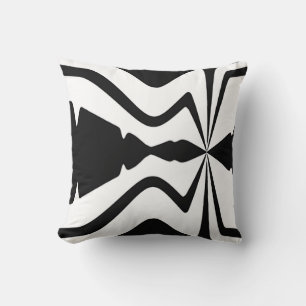 Coussin Noir sur blanc Large Sound Wave Mosaic Design