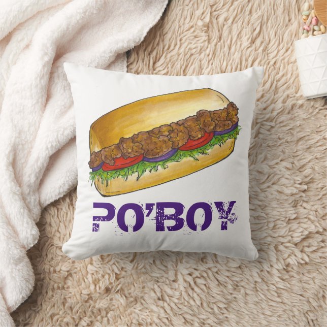 Coussin NOLA New Orleans Louisiane Crevettes Poboy Sandwic (Couverture)