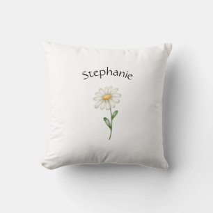 Coussin Nom Aquarelle Simple Botanique Florale Moderne