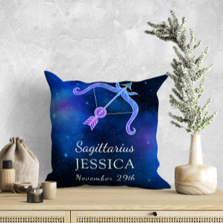 Coussin Nom avec signe Zodiac Sagittarius Cadeau