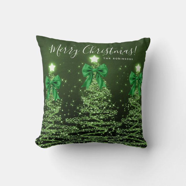 Coussin Nom d'arbres de Noël verts pour les fêtes de fin d (Recto)