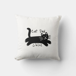 Coussin Nom de chat personnalisé pour papa chat