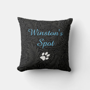 Coussin Nom de compagnie personnalisé Fleurs noires Ciel B
