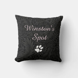 Coussin Nom de compagnie personnalisé floral noir rose blu