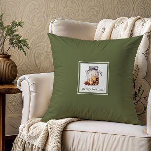 Coussin Nom de famille à la palette rustique et terreuse, 
