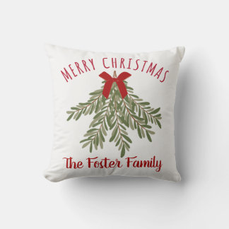 Coussin Nom de famille Bouquet de Romarin Joyeux Noël