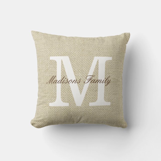 Coussin Nom de famille Monogramme (Recto)