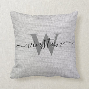Coussin Nom de famille personnalisé Monogramme personnalis